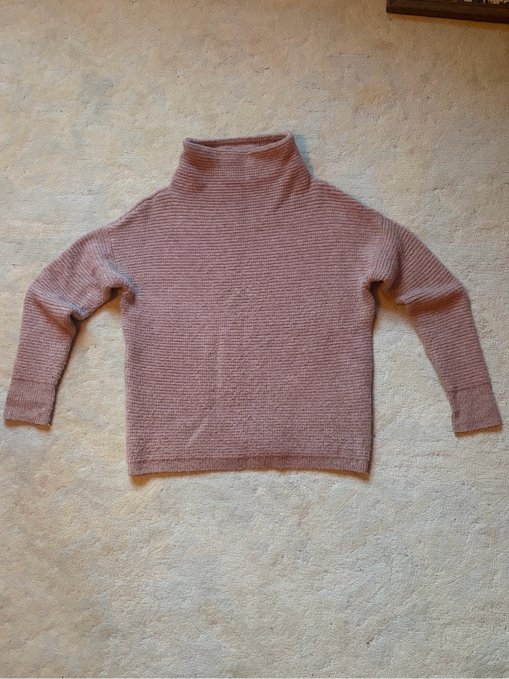 Madewell Dusty Rose Ribbed Turtleneck Sweater